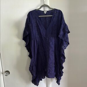 J. Crew Rich Navy Lace Coverup